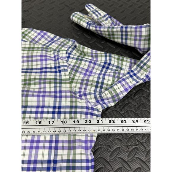 SERO by Forsyth Non-Iron Tailored Fit Long Sleeve Purple Plaid Shirt Men's Small - Picture 4 of 6